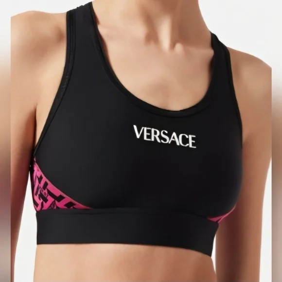 Versace Women's Greca Signature racerback sports bra Size 3 / Small (NWT) - Picture 2 of 6